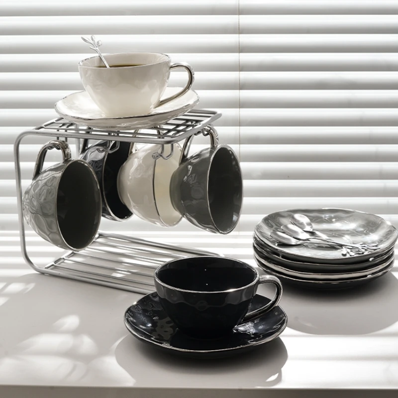 Light luxury ceramic coffee cup set, drinking cup, high aesthetic afternoon tea tableware