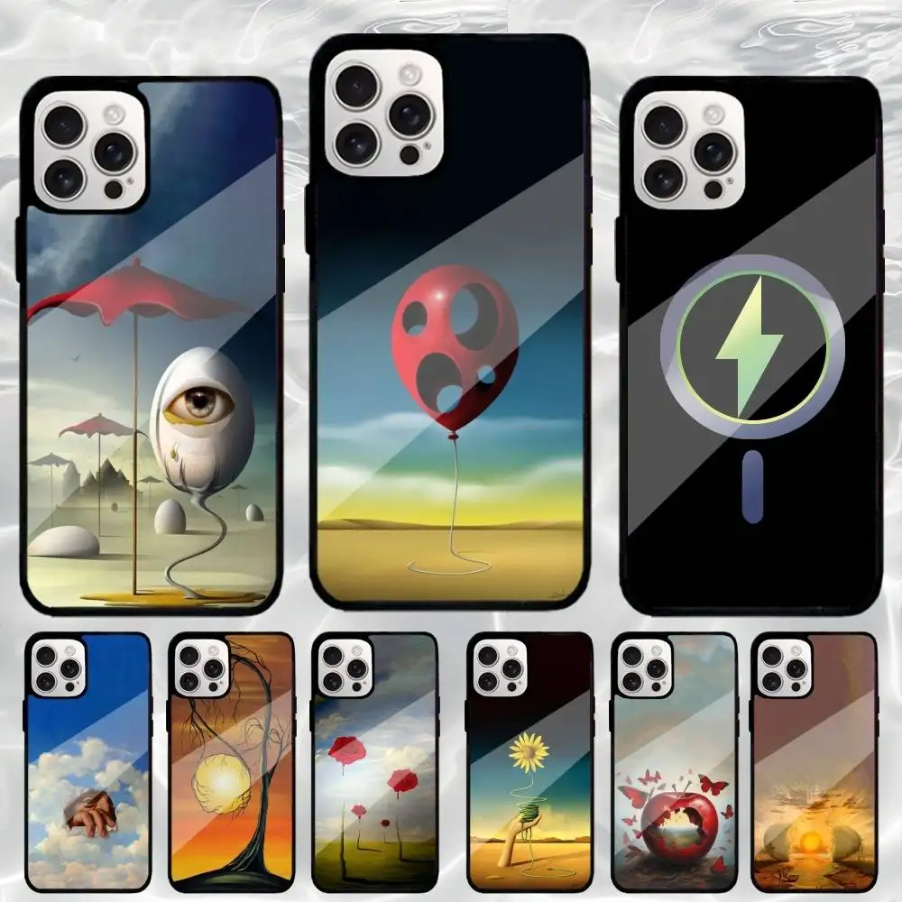 

S-Surrealism S-Salvador Dali Phone Case For iPhone17,16,15,14,13,12,11 Plus,Pro Max Magnetic For Magsafe Wireless Charging