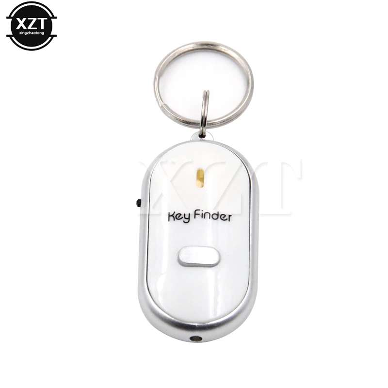 Anti-Lost Key LED Whistle Key Finder Flashing Beeping Sound Control Alarm Locator Finder Tracker with Key Ring Mini Keychain