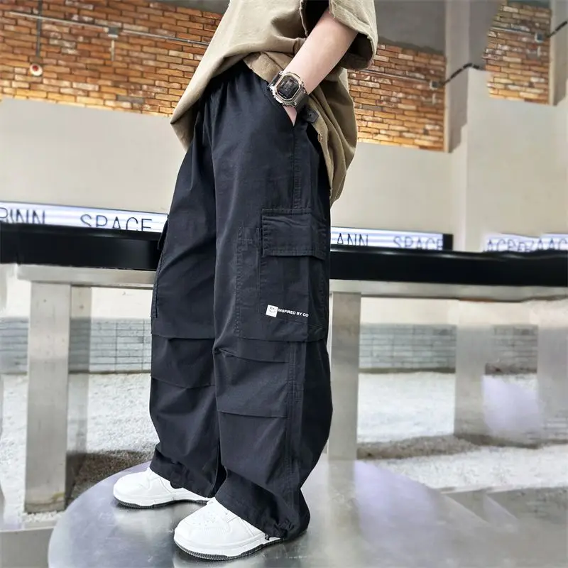 

Boys Cargo Pants 2026 Summer Thin Mosquito Repellent Straight Leg Loose Fit Casual Streetwear