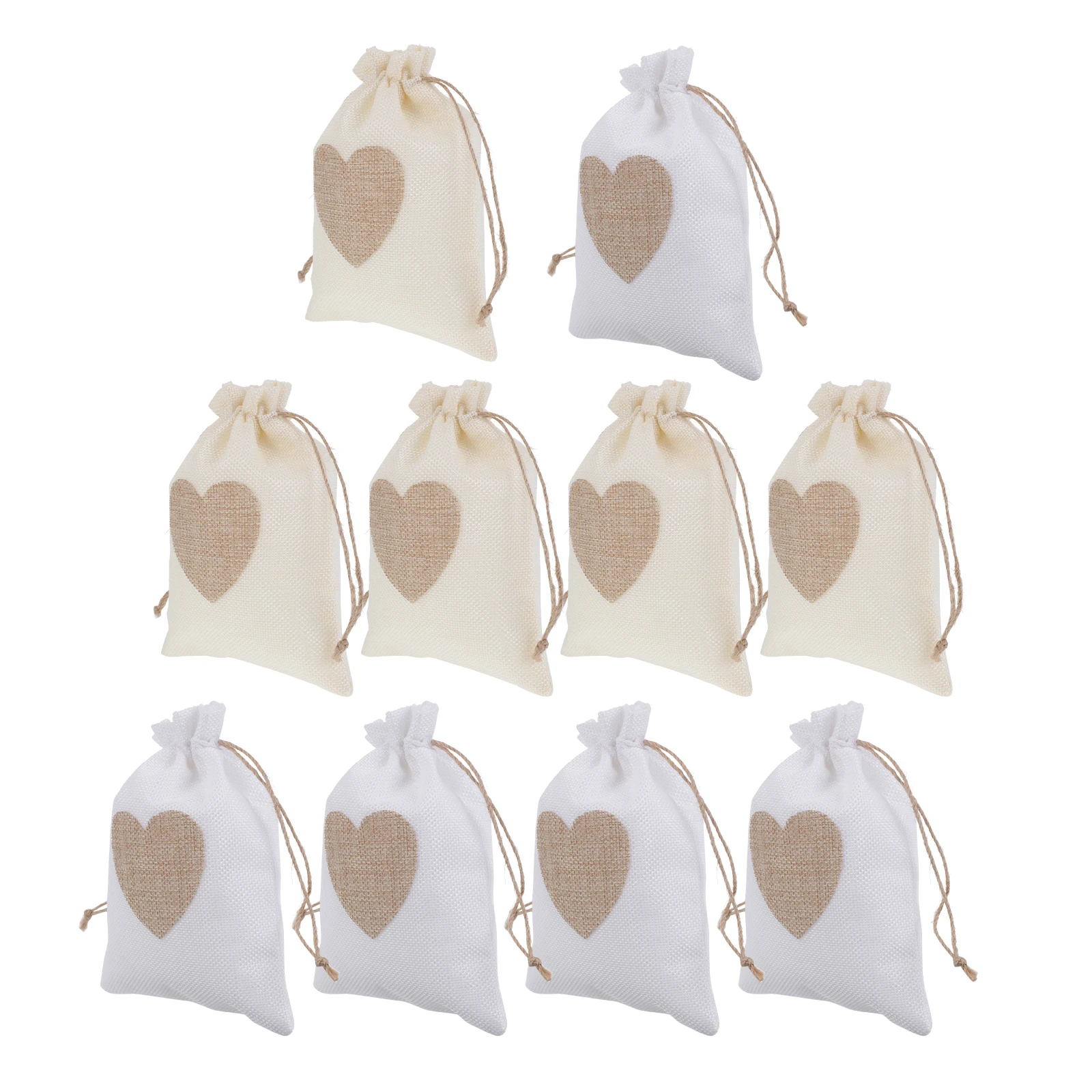 

10pcs C y Bags Burlap White Gifts Bride Souvenir Festival Packing Drawstring Bag Storage Pouch Gifts Bag Party Supplies C y