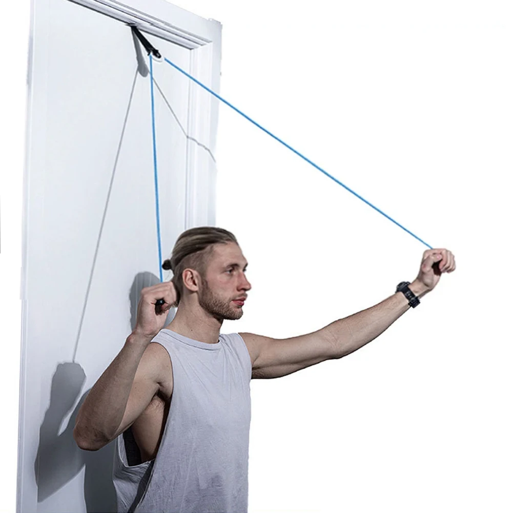 Shoulder Pulley Rehab Kit Door Exercise Pulley Adjustable Rope Length Over Door Rehab Exerciser Portable for Fitness Training