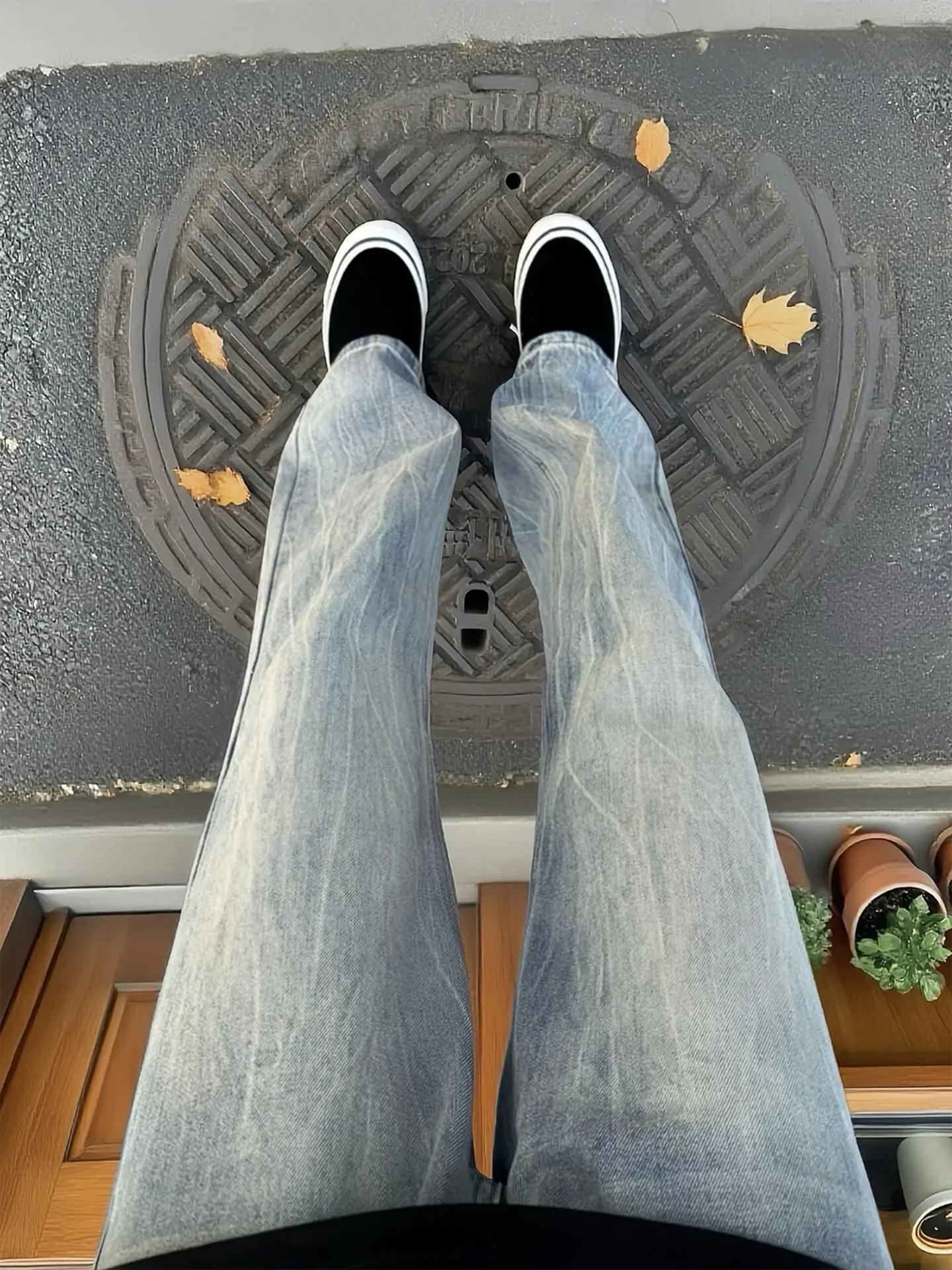 

Мужские джинсы с широкими штанинами и прямым кроем, с узором «бамбуковый узел», высокая талия, удлиненные, в американском стиле, осенняя мода