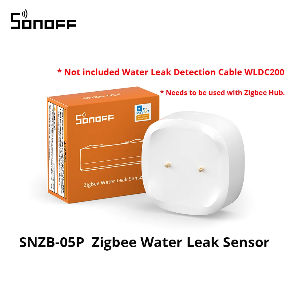SONOFF SNZB-05P Zigbee 3.0 waterleksensor Lek- en druipdetectie Real-time waarschuwingen Ondersteuning Home Assistant Google Alexa