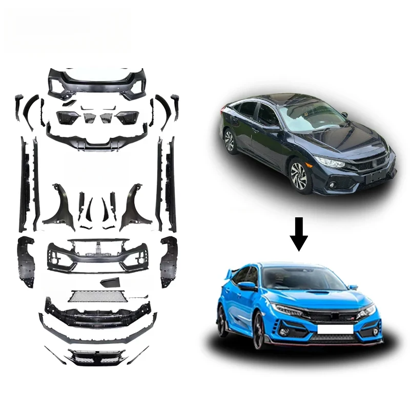 Premium Car Accsori Factory Auto Bodykit FK Type R : Widdy Kit Bumper Front Grille Hood High Quality