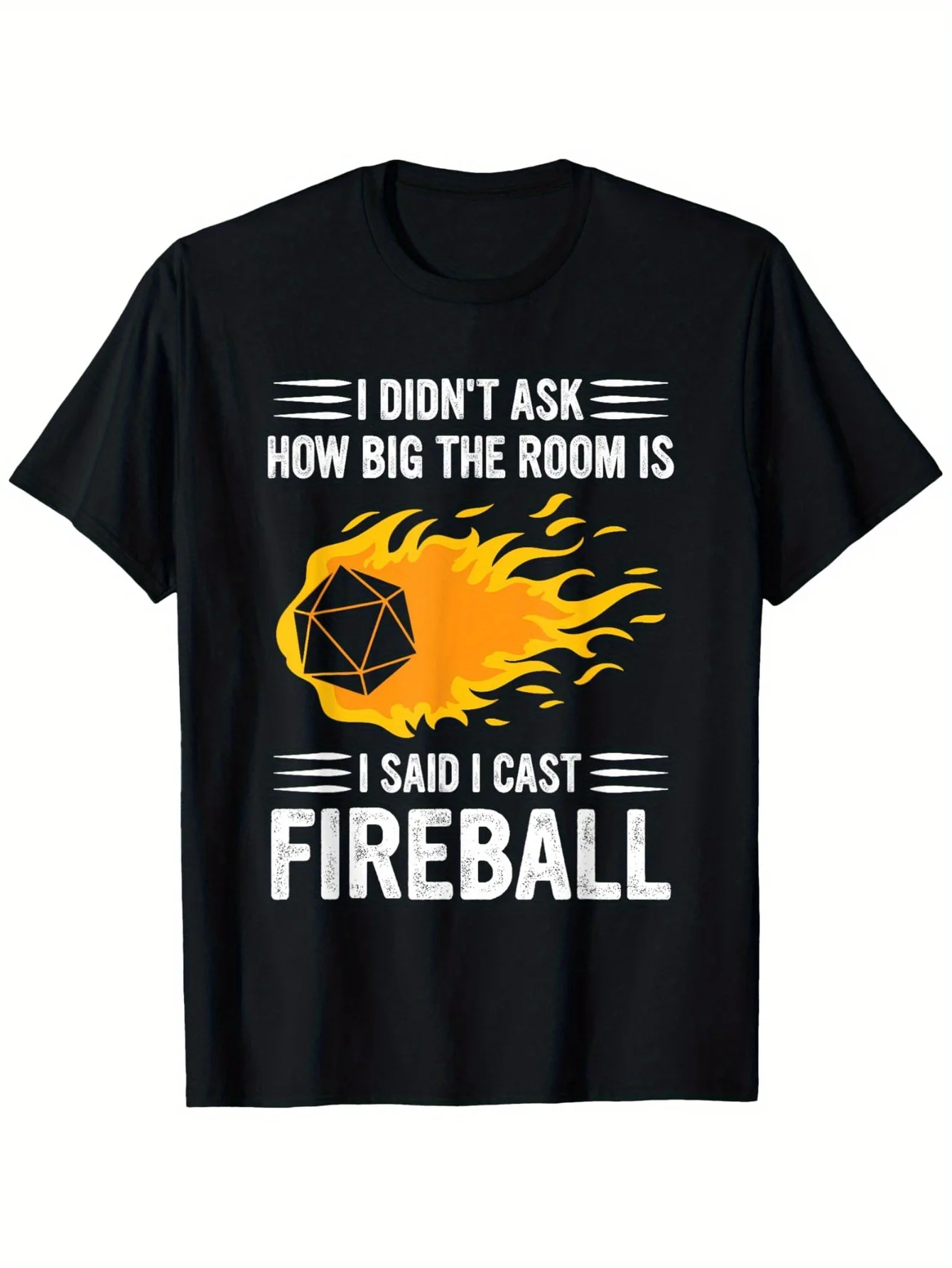 تي شيرت D&D "I Cast Fireballs" - قطن 100%، تي شيرت برسومات ناري جريئة S-3XL