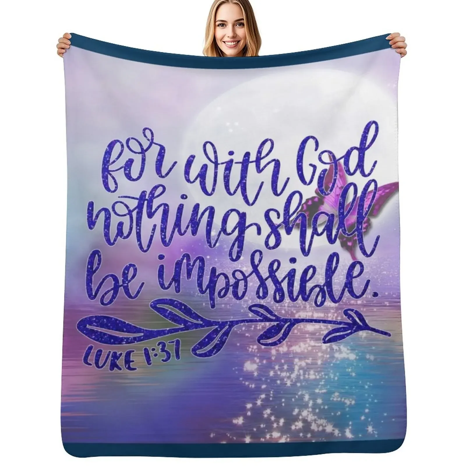 

With God Nothing is Impossible.Luke Scripture Bible Throw Blanket Kid'S Baby cosplay anime Blanket