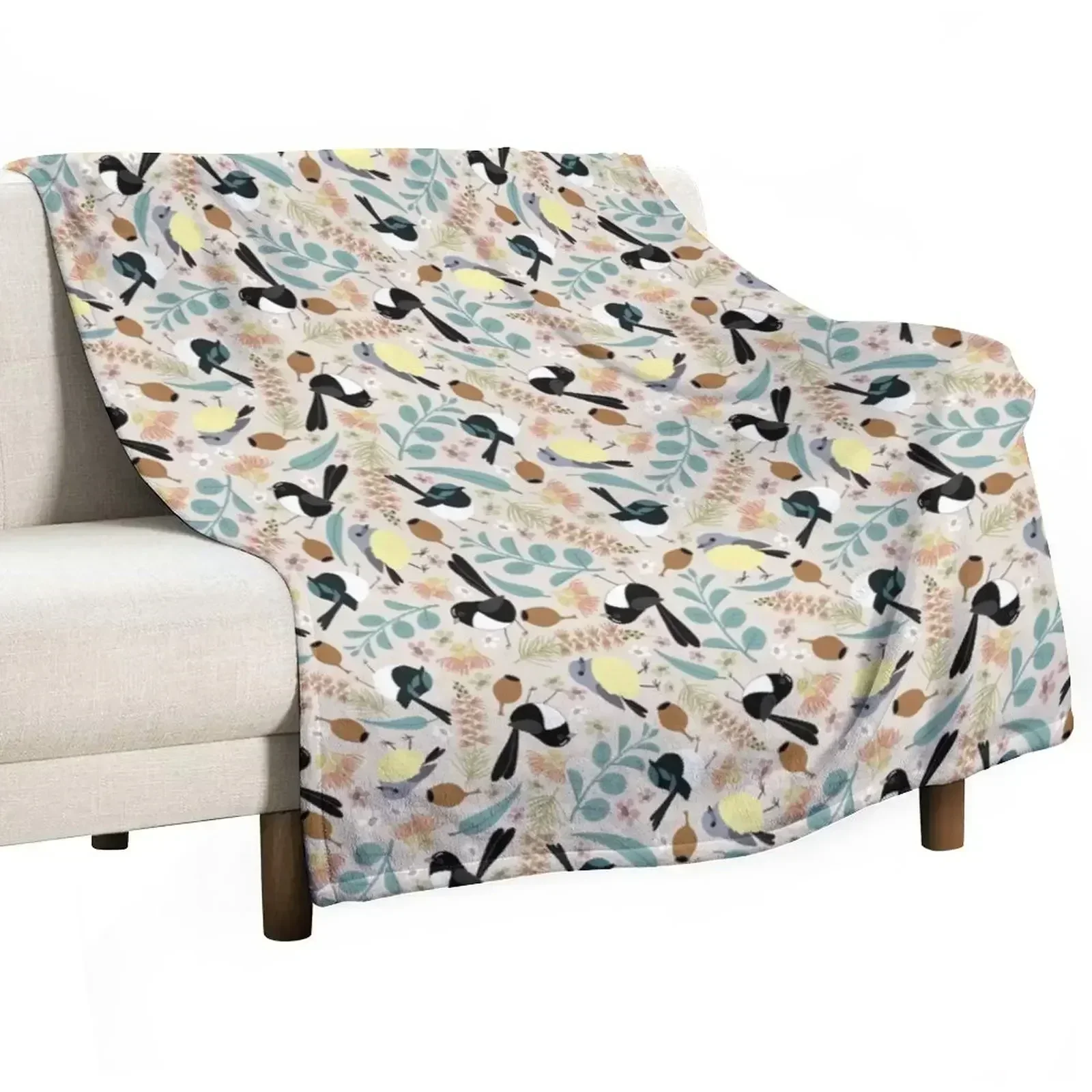 Willy wagtail and friends Throw Blanket Thin Sleeping Bag Warm Flannel Blankets