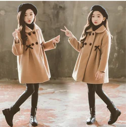 Cate bambini giacca per ragazze inverno lana caldo soprabito moda ragazze vestiti bambini capispalla autunno ragazze cappotto