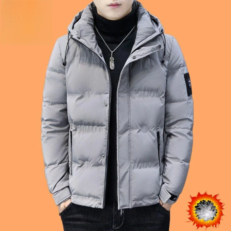 

Winter New Men's ort Thiened Slim Fit White Du down Jaet Warm Coat Wal Korean Sle Casual Outerwear