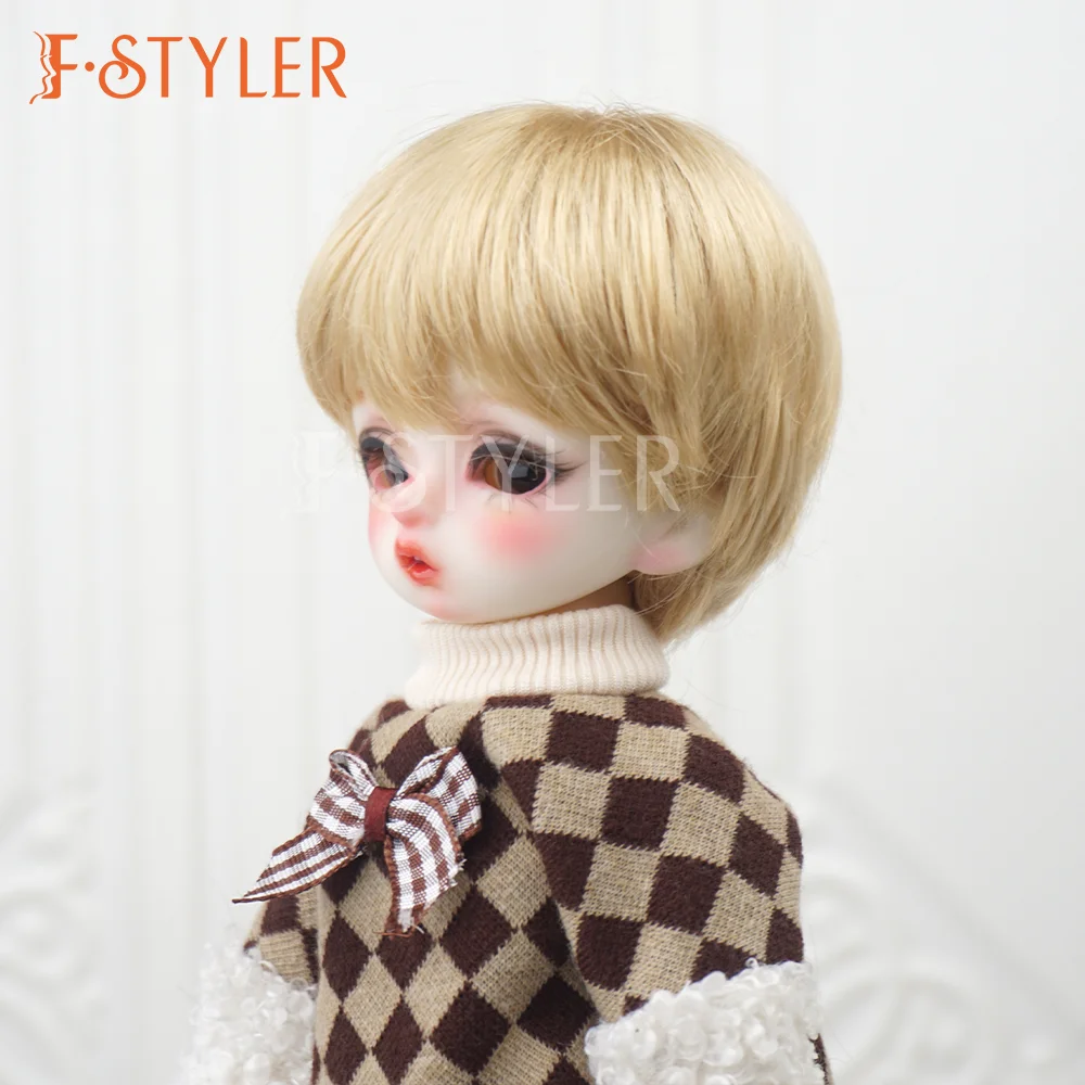 FStyler Doll Wig Handsome Short Style BJD Soft Synthetic-Mohair Various Colors Hair Accessories Customization1/3 1/4 1/6 1/8