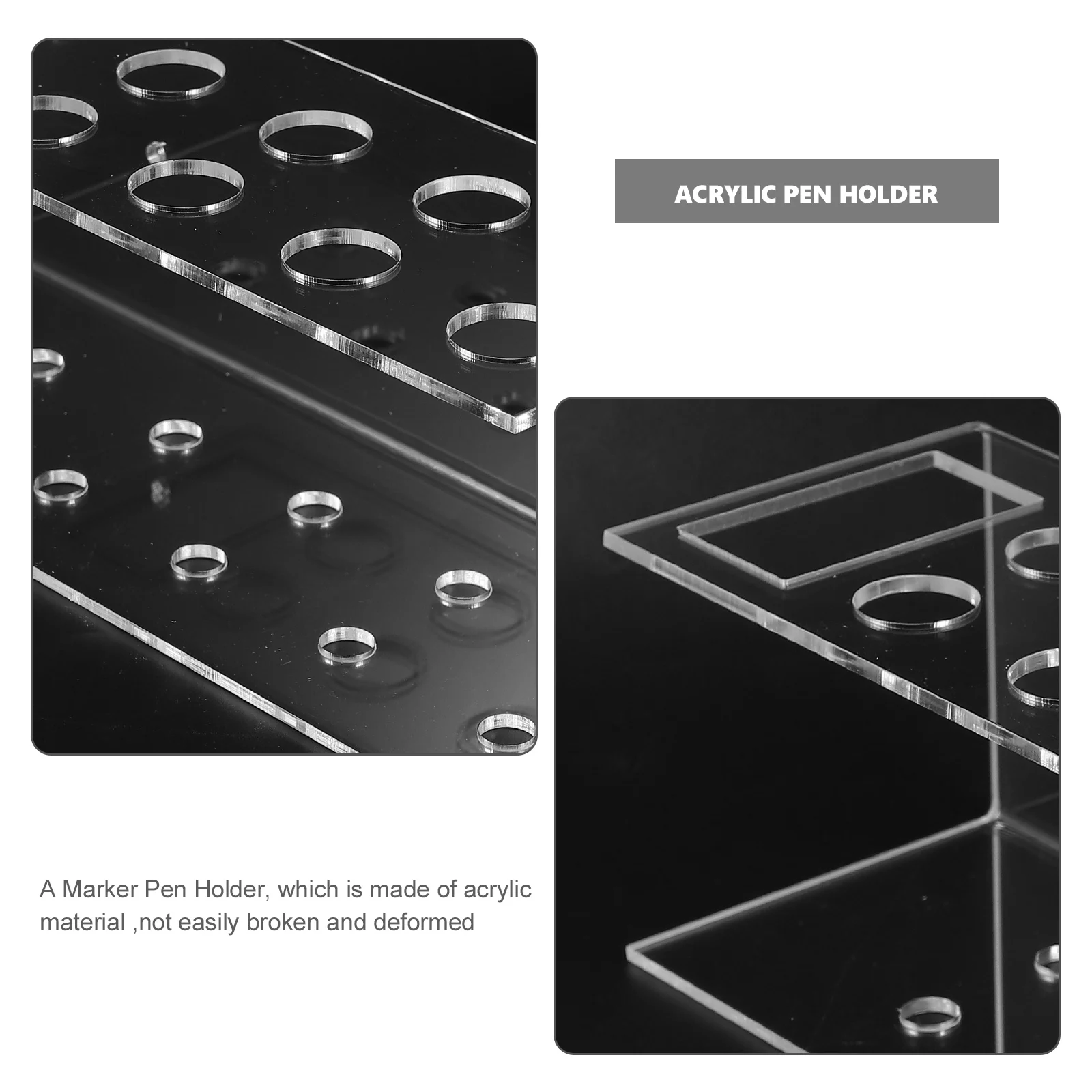 

10 Holes Clear Acrylic Marker Holder Pen Stand Storage Rack For Desk Stationery Organizer Multifunctional Pen Holder For School