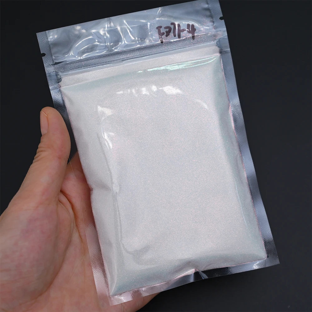 Polvo de uñas brillante iridiscente a granel, polvo de diamante estrellado blanco y negro, efecto brillante holográfico, polvo de brillo de azúcar #10g, 1 bolsa