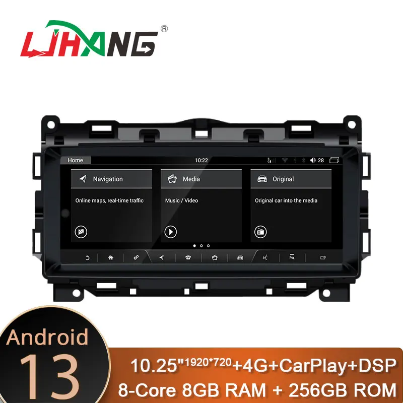 

LJHANG Android 13 8G + 256G Автомобильный радиоплеер для Jaguar XE F Pace 2015-2019 GPS-навигация Мультимедиа Стерео carplay DSP