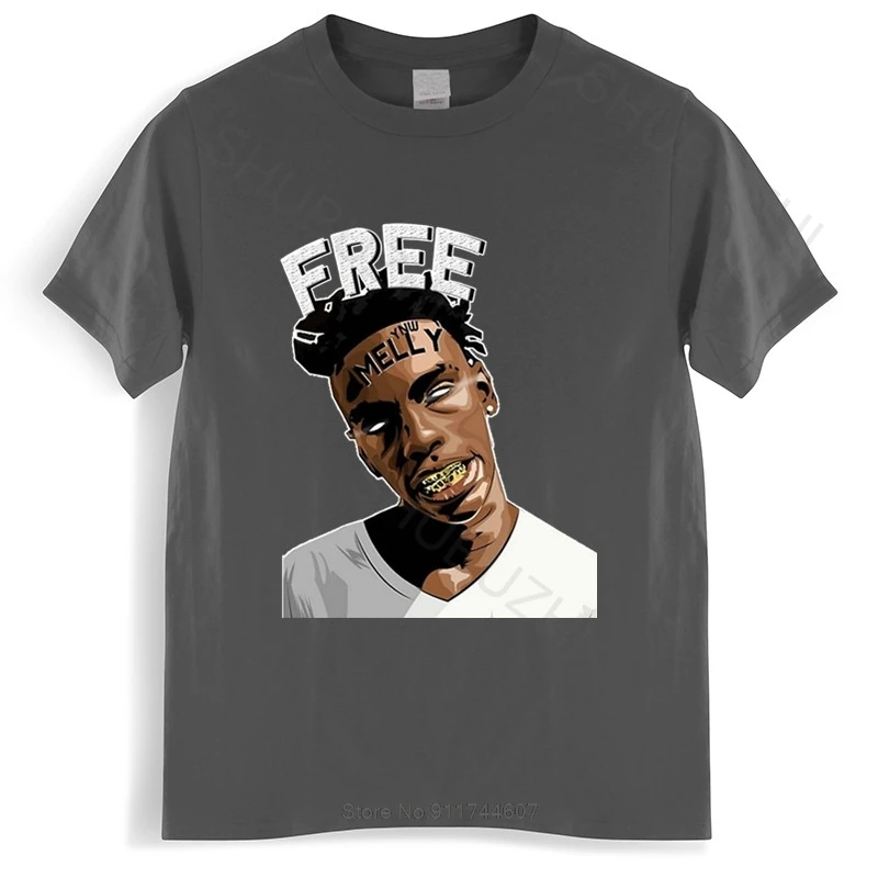 Хлопковая футболка мужские топы с круглым вырезом YNW Melly Dates Concert Free Melly черная футболка футболка летняя футболка больших размеров
