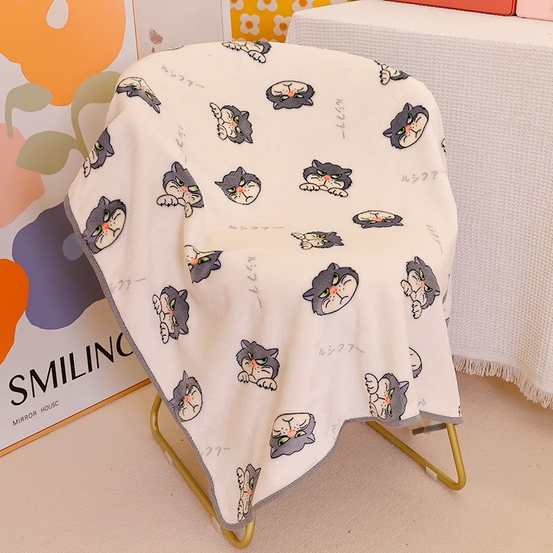 

Disney Lucifer Cat Warm Blanket Lovely Lucifer Cat Printed Blanket For Office Dormitory Comfortable NBedroom Bedspread Girl Gift