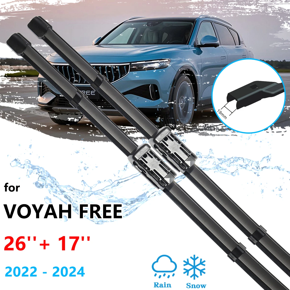 For Voyah Free 2022 2023 2024 Car Front Wiper Blades Brushes Window Windshield Windscreen Cleaning Auto Replacement Accessories