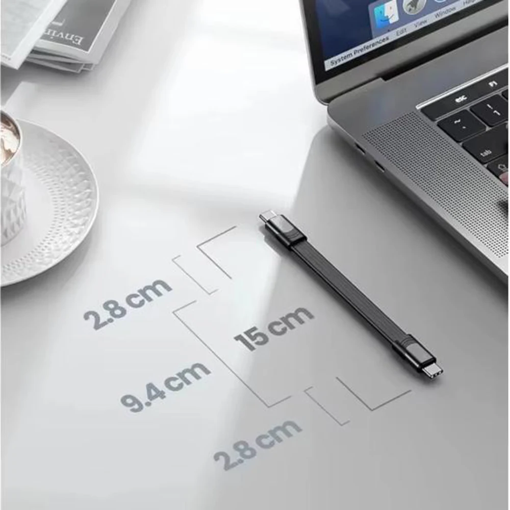 GITFOS Cable corto USB4 40Gbps PD 100W Cable de datos USB C a tipo C con salida de vídeo 5K @ 60Hz para Thunderbolt 4/3 MacBook Pro