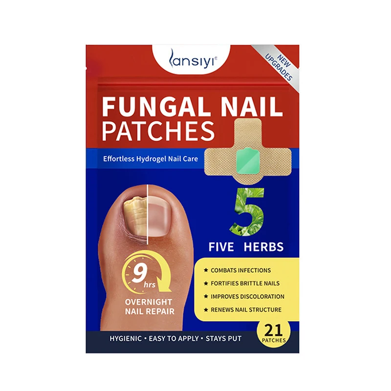 21Pcs Nail Fungus Patch Waterproof Nail Repair Patch Ingrown Correction Sticker Discolored Damaged Nail Gray Care Patches