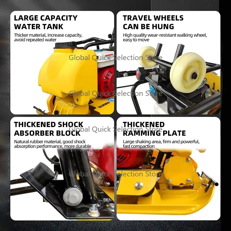 6.5HP Diesel Plate Compactor, Forward & Reverse Vibration Tamper, 40x60cm Compaction Plate