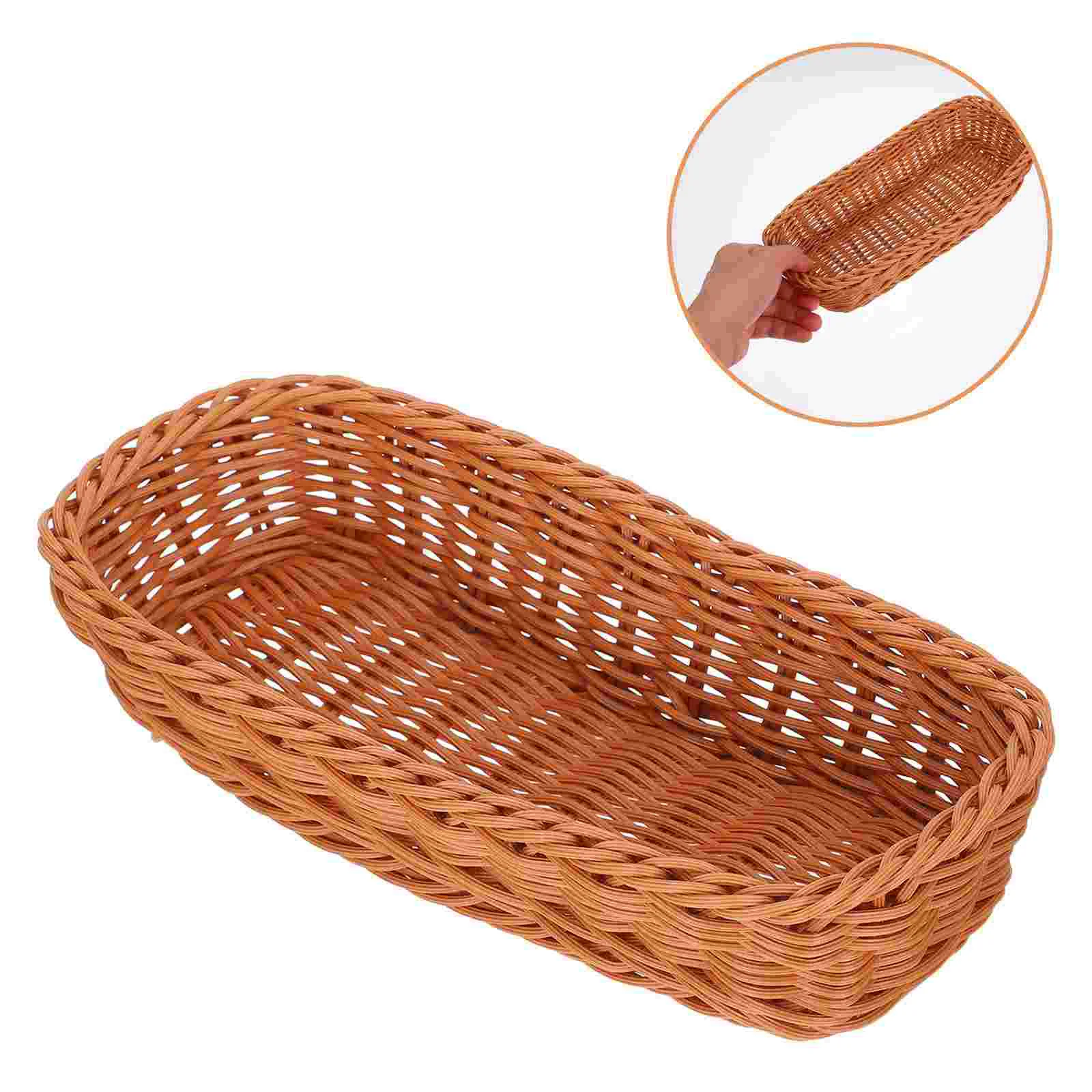 

Cutlery Storage Basket Imitation Rattan Weaving Flatware Container Trash Bin Chopsticks Tableware Plastic Woven