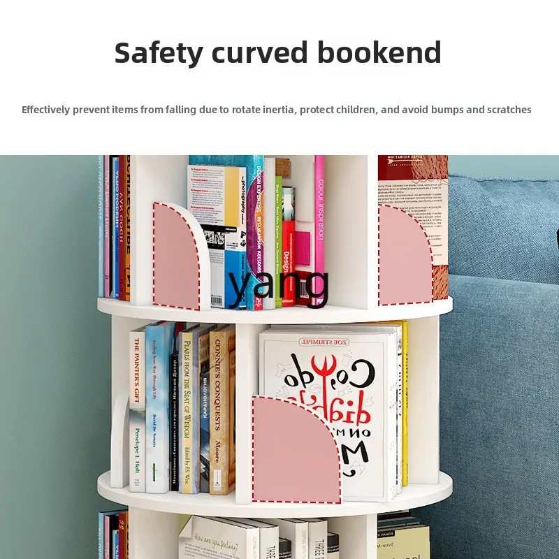 CX Estantería giratoria de 360 grados, estantería para libros con imágenes de suelo para niños que ahorra espacio