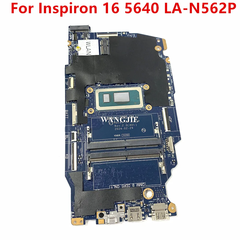 

For Dell Inspiron 16 5640 Laptop Motherboard KDI61 LA-N562P CN-080NC5 080NC5 With SRN7P Core 5 120U CPU 100% Fully Tested