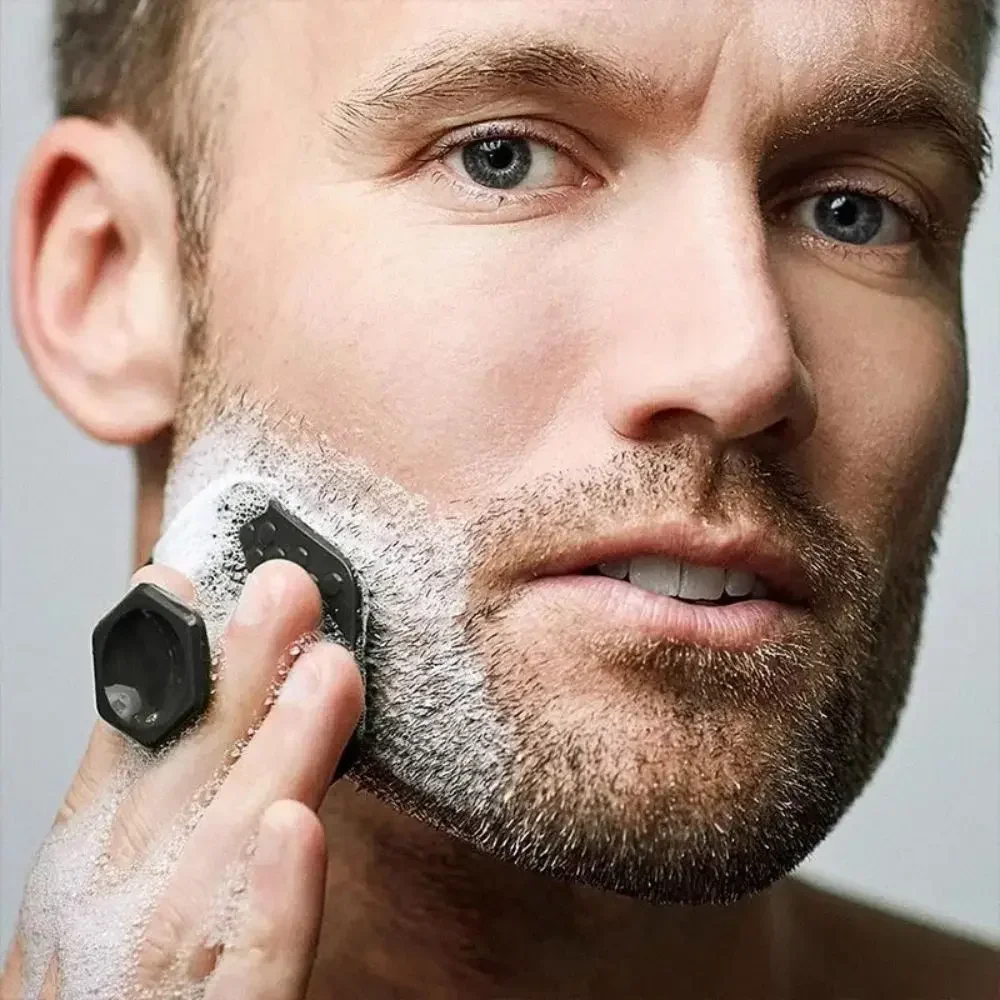 Alwafore Facial Cleaning Brush Scrubber Silicone Miniature Face Deep Clean Shave Massage Face Scrub Brush Face Cleaner For Men image 2