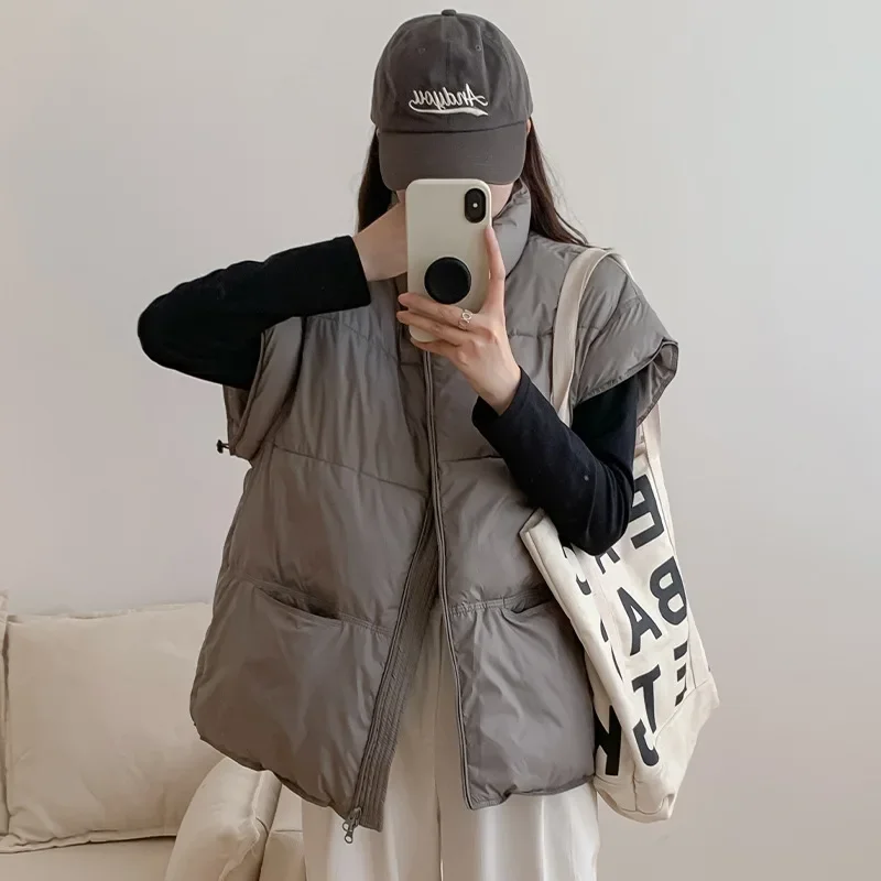 Temperament Versatile Ladies Down Cotton Waistcoat Jackets 2026 Autumn Winter Fashion Simplicity Comfortable Women's Cotton Vest
