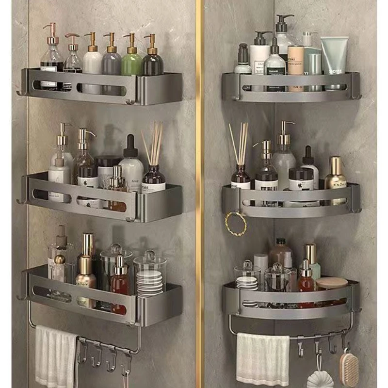 

Taupe Bathroom Shelves Corner Shelf Wall Mounted Bathroom Shampoo Holder Bathroom Accessories Soap Dish Shower Shelf Bath