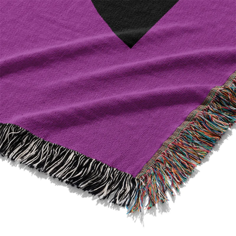 Aertemisi Labrys Lesbian Flag Pride LGBT Rainbow Jacquard Fringed Woven Throw Blanket
