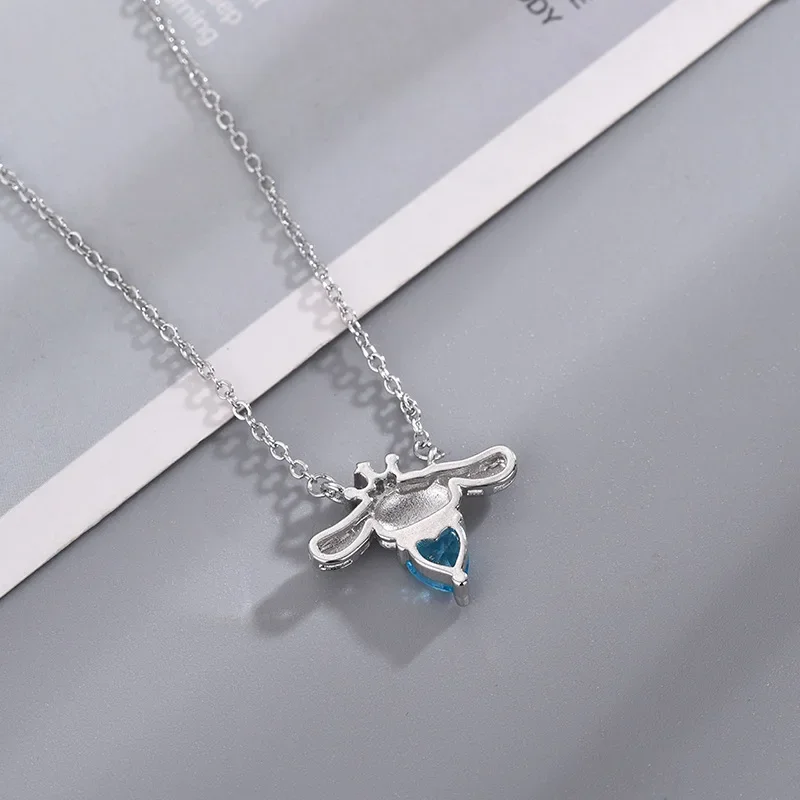 Kawaii Sanrio Anime Cinnamoroll Necklace Light Luxury Adjustable Clavicle Chain Exquisite Accessories for Girls Christmas Gifts