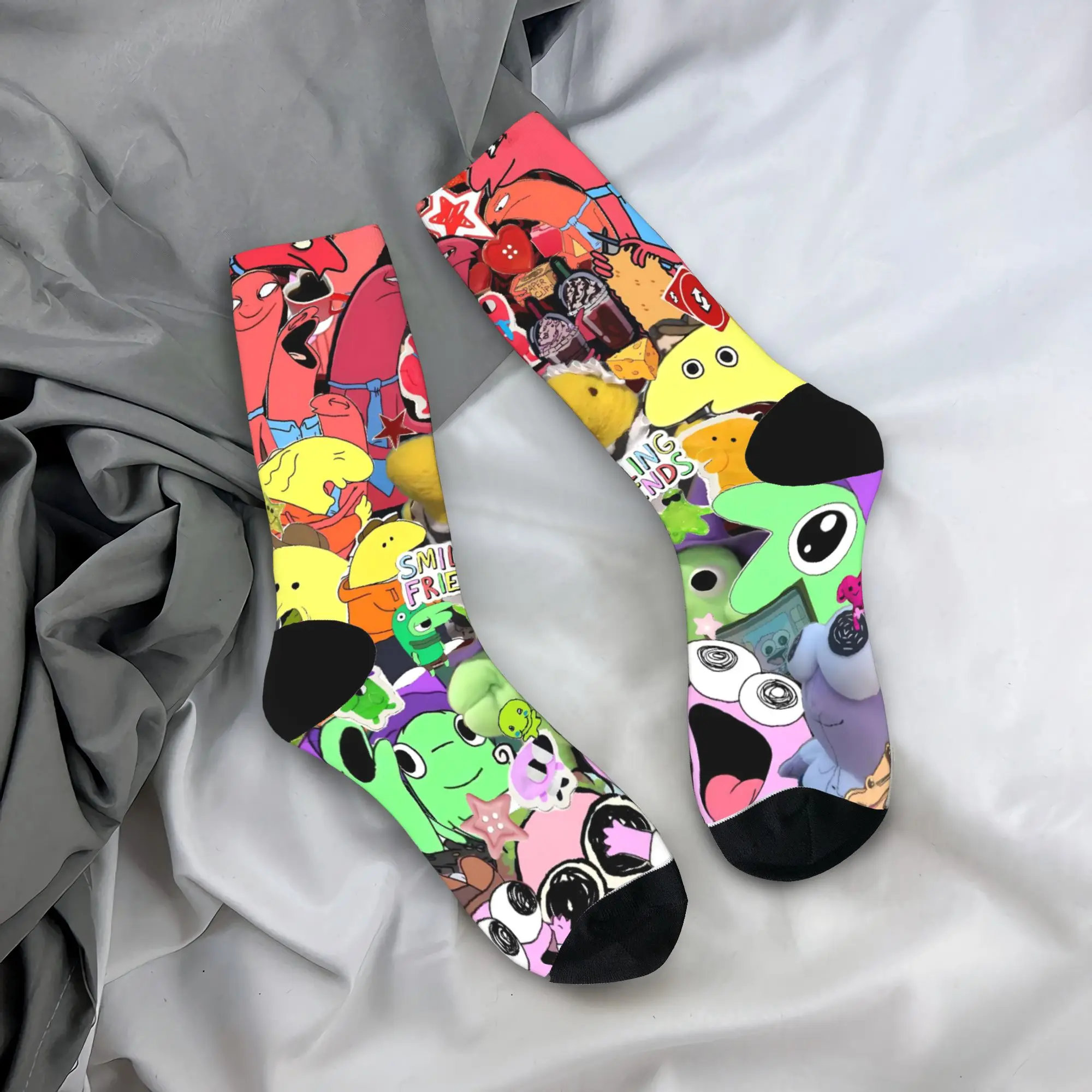 笑顔の友達ストッキングデザインエレガントな靴下秋の滑り止め靴下男性ランニング快適な靴下