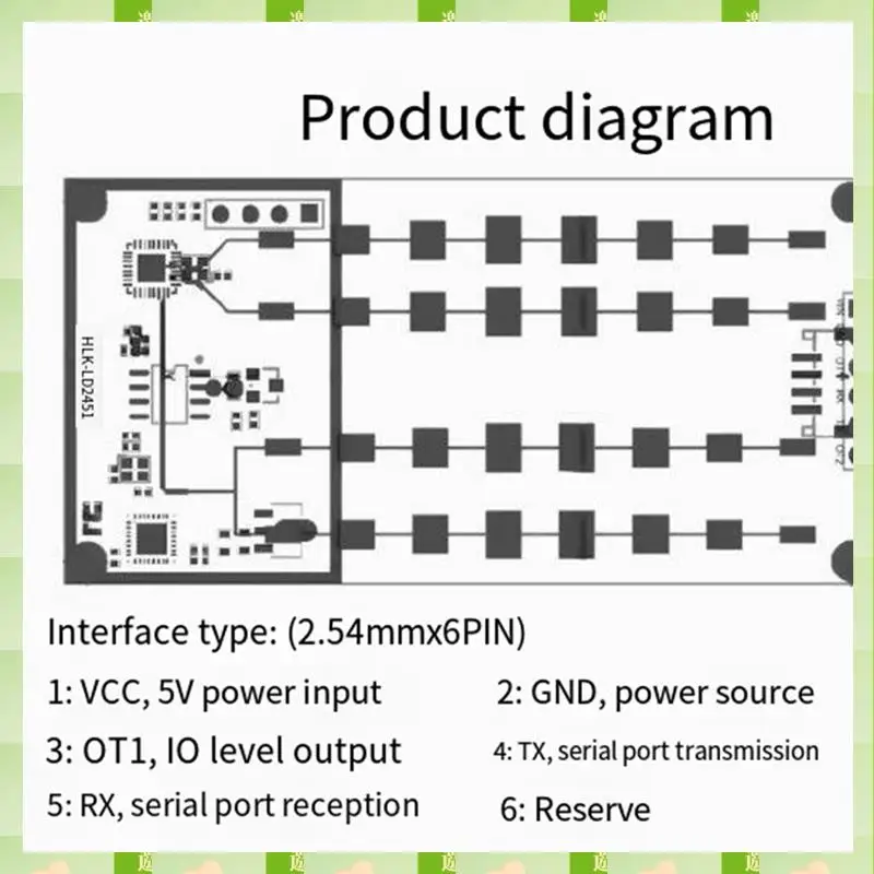 2025 LD2451 24G Vehicle Ranging Speed Measurement Millimeter Wave Radar Vehicle Condition Monitoring Sensor Module,LD2451 24G Ve