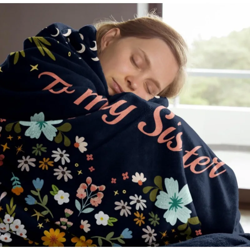 Presentes para irmã, presentes de incentivo inspiradores de recuperação exclusiva para irmãs – Cobertor de flanela motivacional