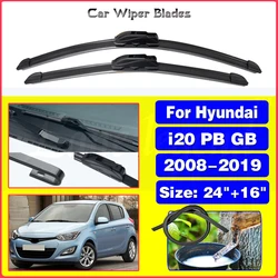 For Hyundai i20 PB GB 2008-2019 2010 2011 2012 2013 2014 2015 2016 2017 Front Wiper Blades Brushes Cutter Accessories U J Hook