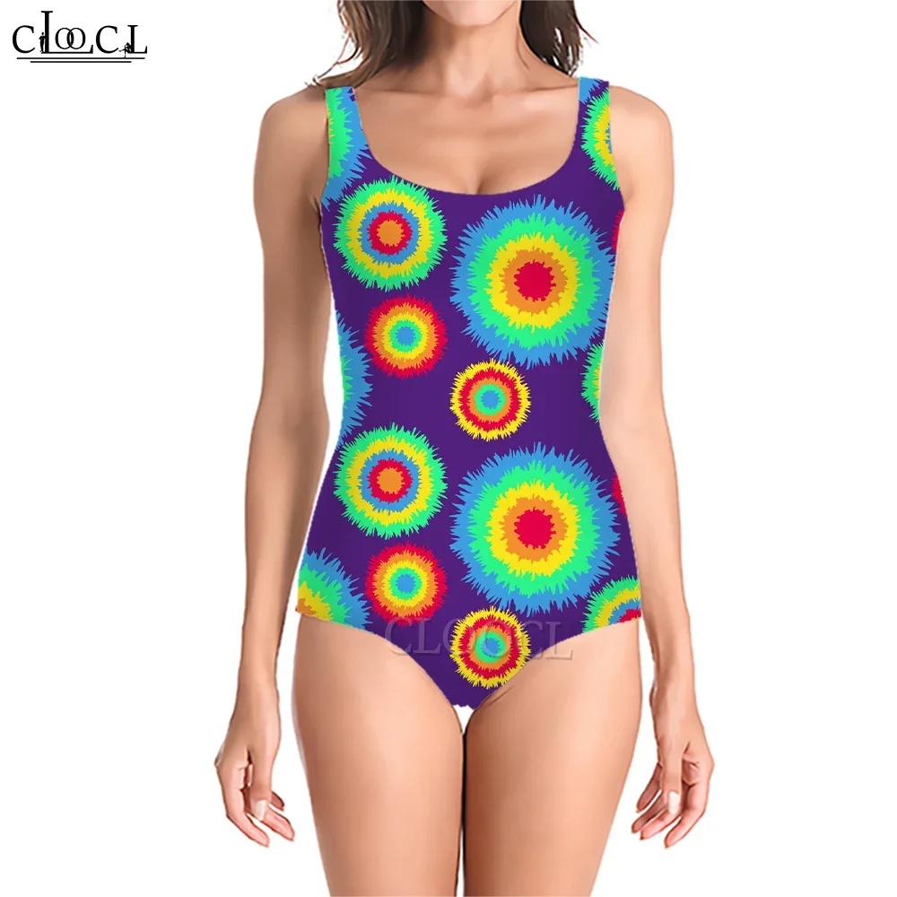

CLOOCL Fashion Swimsuit Colorful Printed One Piece Swimsuit Suitable for Women To Swim and Surf Summer Disco Style Beach Wear