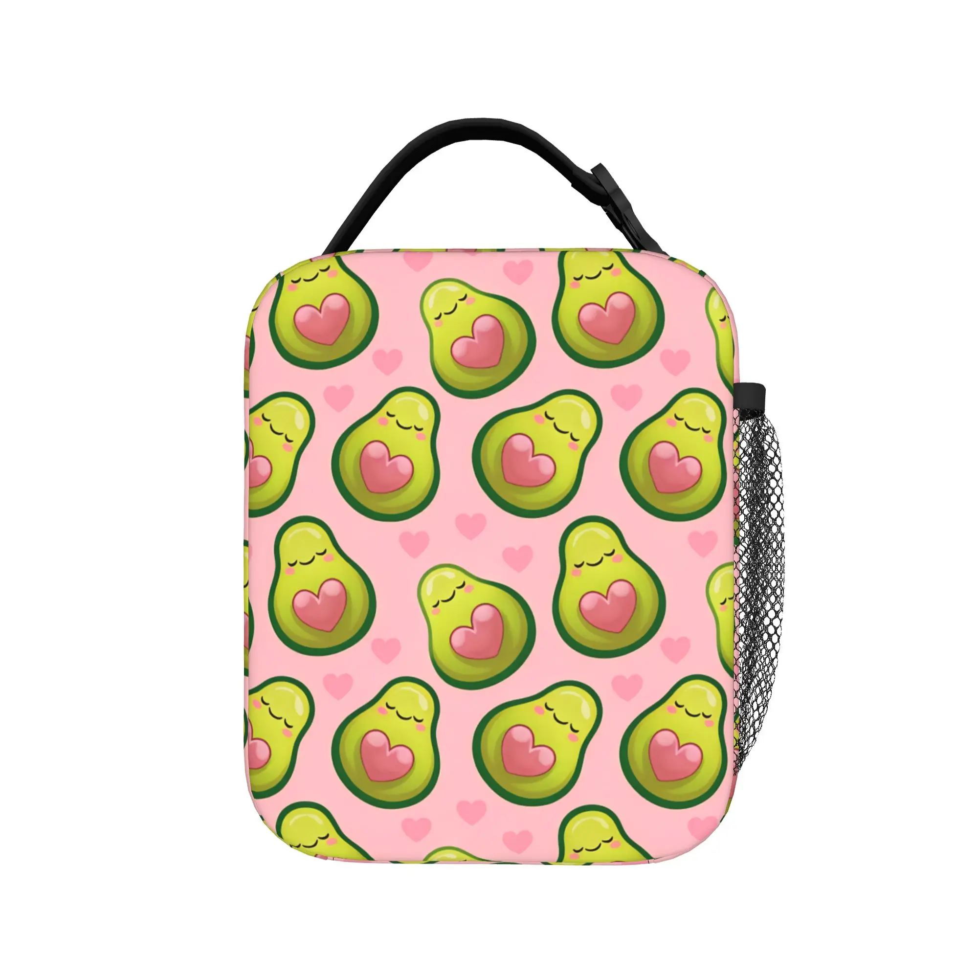 cute Adorable Avocado Lunch Bag  School Lunch Box For Unisex  Funny Print Thermal Lunch Bags Oxford Portable Cooler Bag