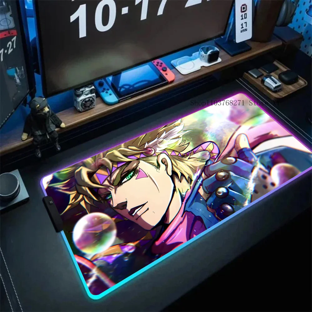 Jojo César Mousepad XXL RGB Gaming Mouse Pads HD Negro Accesorios para jugadores LED grande