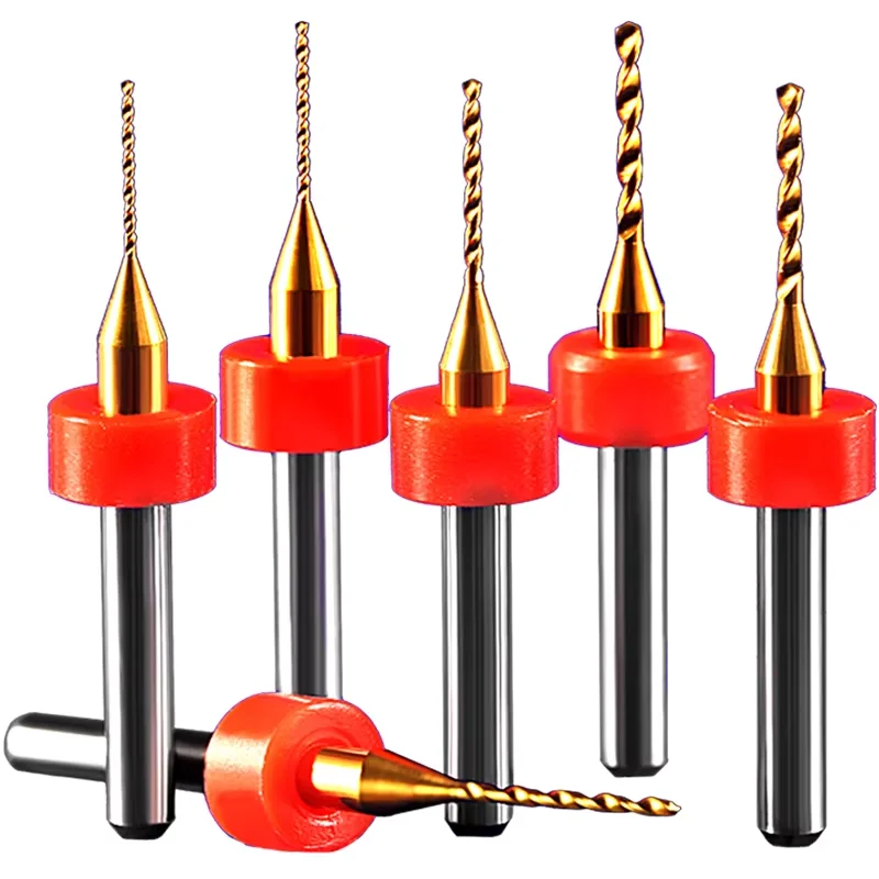 WeiTol free shipping 10pcs/lot 3.175 mm PCB Titanium coating drill bit with ring corn router bit Diameter 0.2-1.9mm