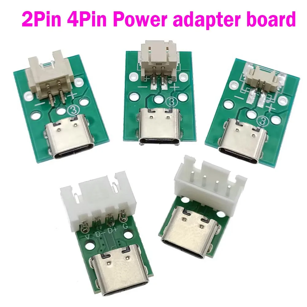 

2Pin 4Pin Power Adapter Board Data Cable Test Board Straight Pin Elbow Pin PCB Connector TYPE-C To MX1.25 PH2.0 XH2.54 Pitch