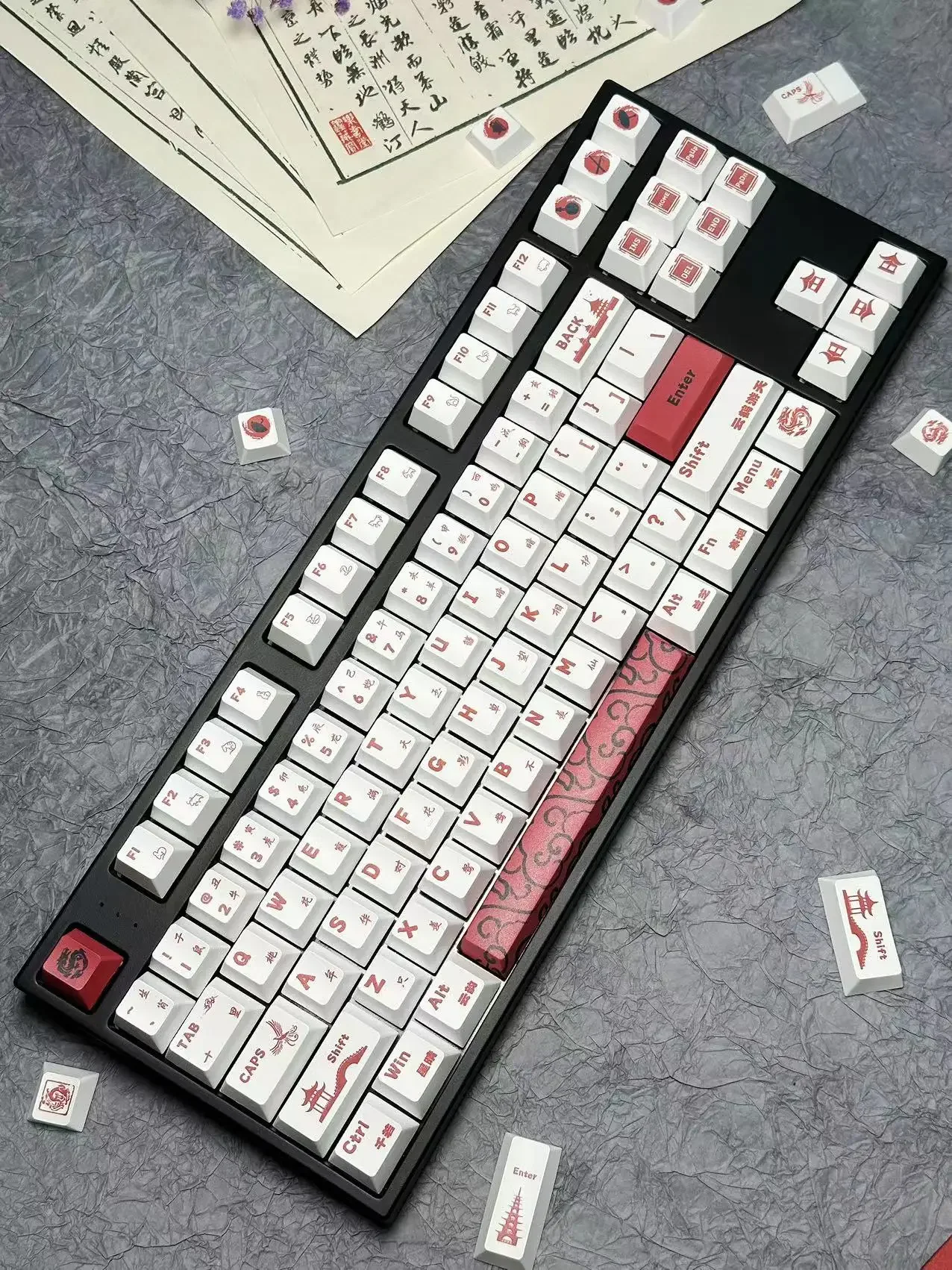 Original factory height small full set, sublimation process PBT material keycap