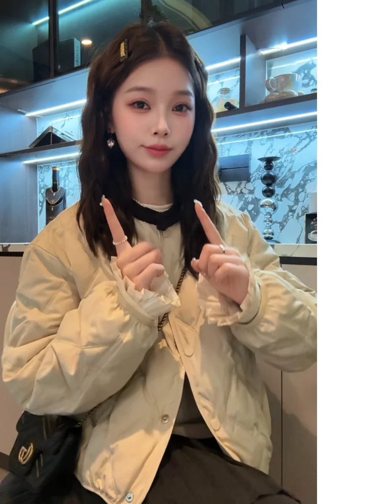 

Xuanxuanchen Women's Loose down Jaet Autumn Winter Design Sensation Small Size Coat White Du Feather Warm Thi Sle