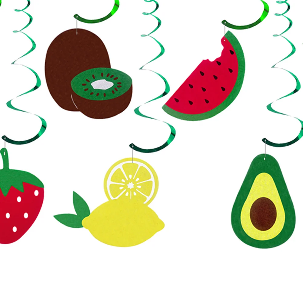 

20Pcs Kids Birthday Party Fruit Spiral Decoration Premium Non-Toxic Material Assorted DIY Party Ornament Refreshing