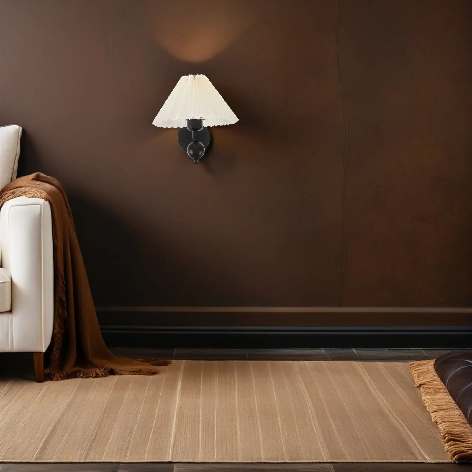 

Винтажный настенный светильник с плиссированным тканевым абажуром E27, настенный светильник для спальни, гостиной, прихожей, лампа для чтения, ретро-бра для туалетного столика