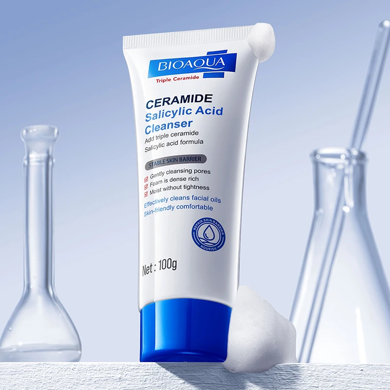 BIOAOUA Ceramid Salicylsäure Cleanser Dark Corrector Erhellen Sie das Gesichtsserum, repariert das Gesichtsöl, nährendes Hautpflegeprodukt