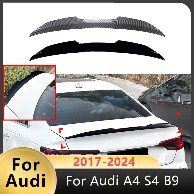 

For A4 S4 B9 2017-2024 PSM 2017-2024 Rear Trunk Spoiler Wing Glossy Black M4 Style Car Rear Boot Lip Cap Spoiler Wing Bodykit