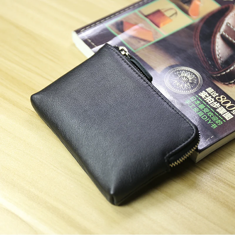 Mini Wallets Women Genuine  Leather Men Coin Purses Vintage Small Change Purse Coin Pouch Credit Card Wallet Money Bag