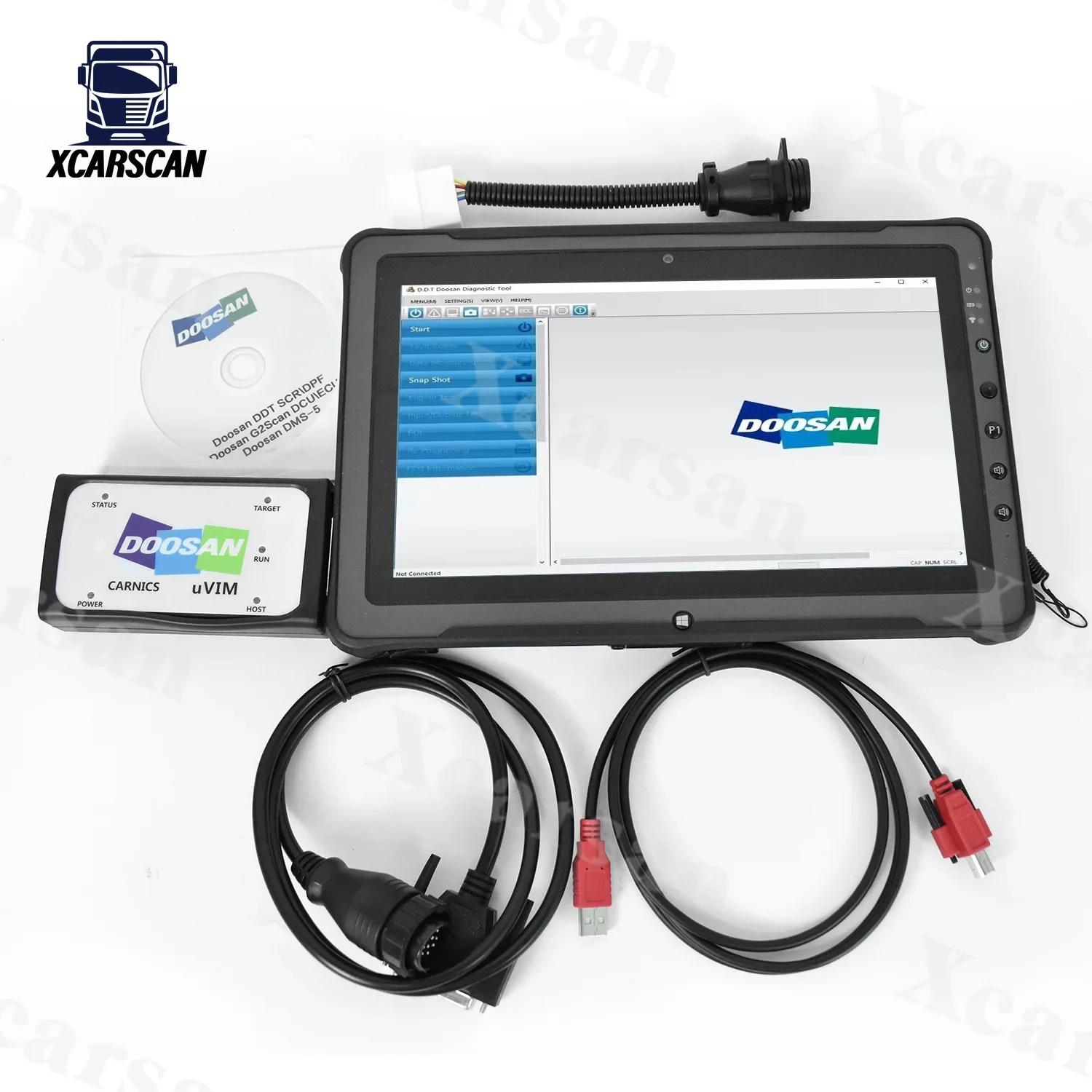 Getac F110 Tablet For Doosan Diagnostic Tool DOOSAN uvim Engine Fault Detector DDT SCR DPF DCU ECU Excavator Scanner Tool