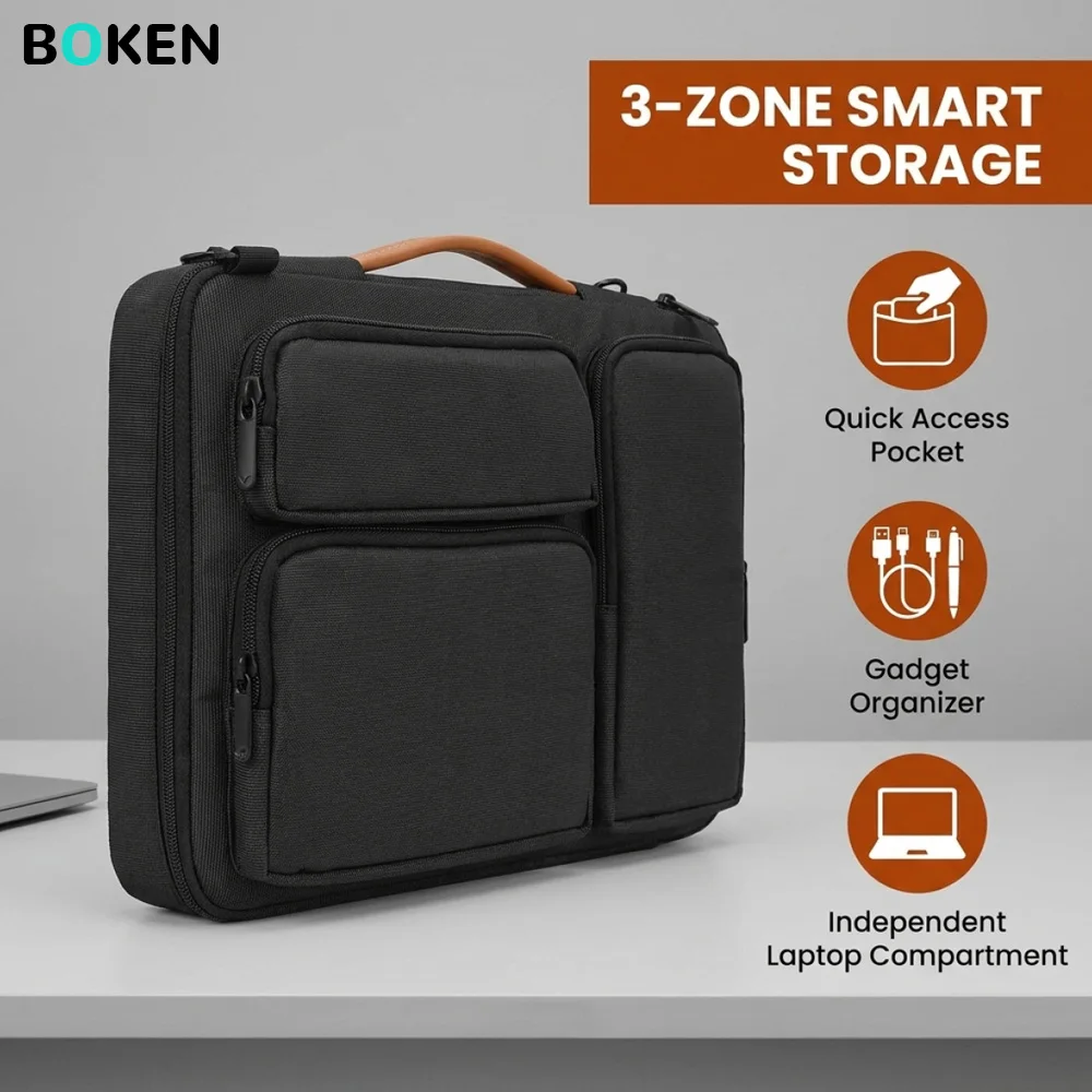 Funda para portátil de 15,6 y 16 pulgadas, compatible con MacBook pro, Lenovo, HP, Asus, Dell, Samsung Surface, bolso de hombro, bolsa para portátil, maletines
